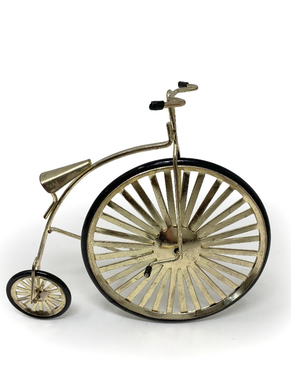 Vintage miniature decorative brass penny-farthing bicycle